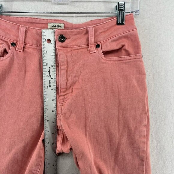 L.L. Bean Jeans Women's Sz 4 Coral Pink Denim Mid Rise Classic Fit Crop Stretch - Picture 4 of 12